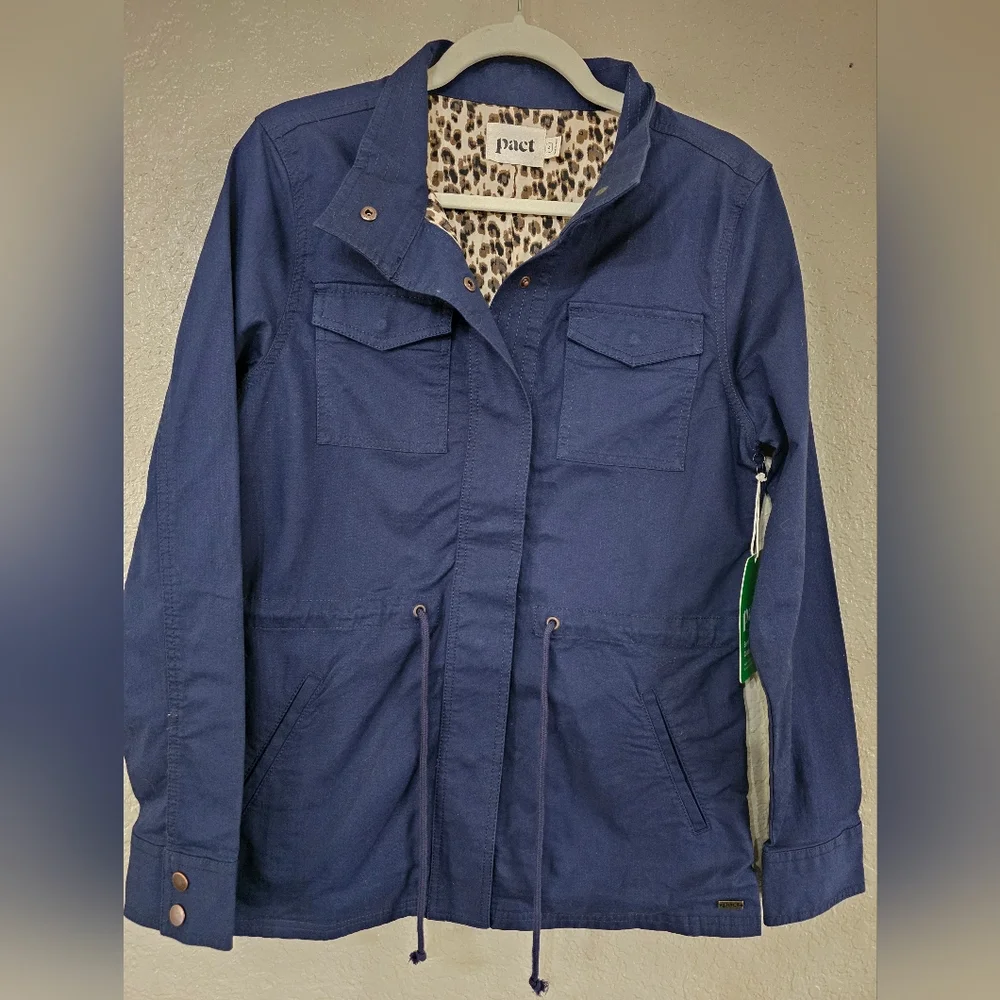 Pact Maritime Blue Organic Cotton Anorak Field Jacket - Picture 3 of 12